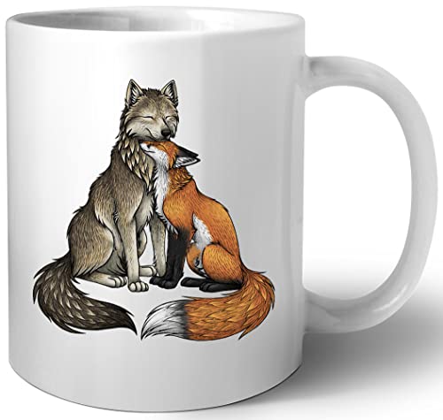 Luxogo Wolf & Fuchs Freundschaft Keramik Tassen Mug von Luxogo