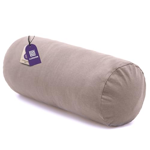 Luxoon Nackenrollenbezug mit Reißverschluss – Bezug für Nackenkissen, 100% Baumwolle, weich, waschbar und trocknergeeignet, 15x40 cm, Sand von Luxoon