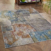 LUXOR living Teppich "Toronto", rechteckig, 12 mm Höhe, Kurzflor, modernes Patchwork-Design, Hoch-Tief Struktur, Wohnzimmer von Luxor Living