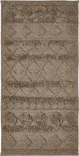 -LUXOR- living Teppich Hägga Eco Wollteppich ideal als Teppich Wohnzimmer im Boho Style oder Teppich Esszimmer im skandinavischen Stil - Wohnzimmerteppich Camel 70 x 140 cm von -LUXOR- living