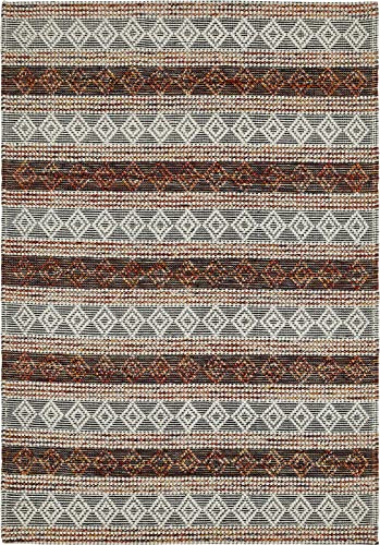 -LUXOR- living Aalborg Wollteppich - Ideal für Wohnzimmer im Boho Style oder als Teppich Esszimmer im Skandinavischen Stil - Creme Multi 130 x 190 cm von -LUXOR- living