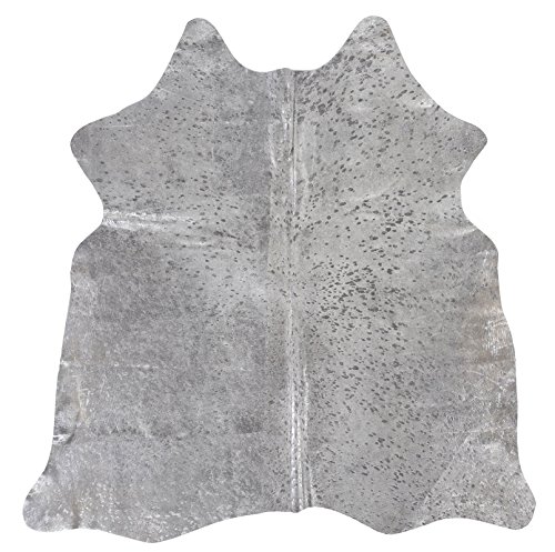 -LUXOR- living Rinderfell Kuhfell Teppich echt - natürlicher Teppich für naturgetreue Wohnatmospähre - Teppich Fell Creme-Silber ca. 160 x 240 cm von -LUXOR- living