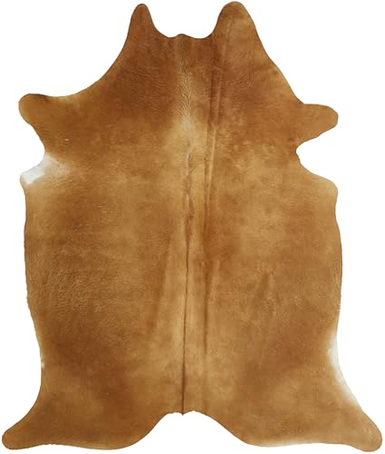 -LUXOR- living Rinderfell Kuhfell Teppich echt - natürlicher Teppich für naturgetreue Wohnatmospähre - Teppich Fell - ca. 160 x 240 cm braun Uni von -LUXOR- living