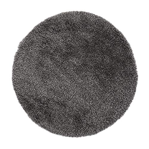 Luxor Living Shaggy Teppich Sora rund Hochflor einfarbig pflegeleicht modern, Farbe:Silbergrau, Größe:Ø 100 cm von Luxor Living