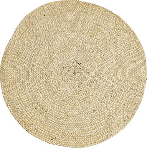 -LUXOR- living Teppich IBO runder Boho Jute Teppich Schlafzimmer handgewebtes Naturprodukt aus natürlichen Pflanzenfasern 60 cm rund beige von -LUXOR- living