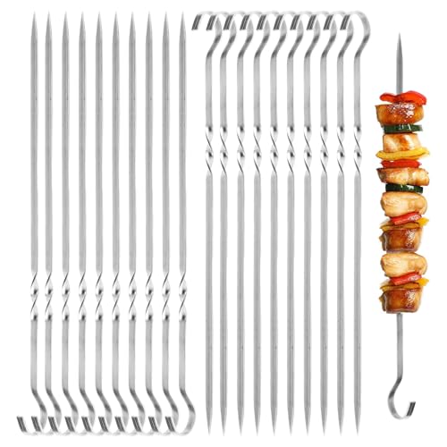 Luxoraiova 20 Stück BBQ Grillspieße Edelstahl, 30CM Grill Kabob Spieße, Schaschlikspieße Edelstahl, Extra Stark, Grillzubehör, Fleischspieße, kebab spieße für Lagerfeuer oder eine Grillschale Luxoraiova 20 Stück BBQ Grillspieße Edelstahl, 30CM Grill Kabob Spieße, Schaschlikspieße Edelstahl, Extra Stark, Grillzubehör, Fleischspieße, kebab spieße für Lagerfeuer oder eine Grillschale von Luxoraiova