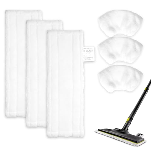 Mikrofasertuch Set kompatibel für Kärcher Dampfreiniger EasyFix SC 1, SC 2, SC 3, SC 4, SC 5 – 3 Bodentücher + 3 Stoffbezüge – Ersatz für Kärcher Bezug Dampfreiniger Zubehör von Luxoraiova