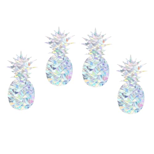 1 Satz Regenbogen Prisma Elektrostatische Aufkleber Ananas Dekorieren Fenster Aufkleber Fenster Aufkleber Innen Fenster Verzierung Fenster Aufkleber 4Blätter von Luxshiny