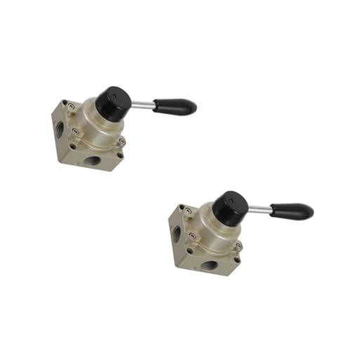 2 Stück Rotary Lever Handventile für Luftstromkontrolle Positionen Pneumatikventil für Spritzgießmaschinen Automotoren Robotik Einfache Installation Hervorragende Dichtungsleistung von Luxshiny