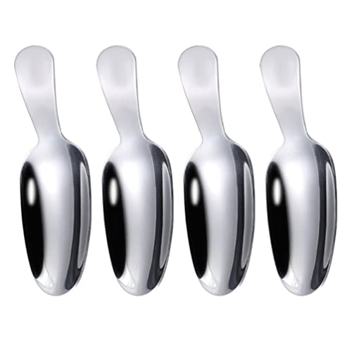 4 Stücke Edelstahl Löffel Teeschaufel Silber Dessertlöffel Eislöffel Goldene Kaffeelöffel Teelöffel Mehlschaufel Gewürz Salz Tee Schäufelchen Mini Eiscreme Schaufel Salat Besteck Kinder Tafelbesteck von Luxshiny