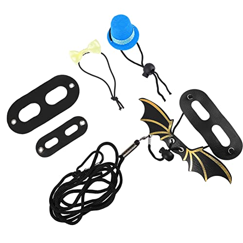 Luxshiny 1 Satz Eidechsen Hut und Leine Set Teiliges Kostüm für Haustiere mit Verstellbarem Halsband und Fliege für Partys und Festliche Anlässe Blau von Luxshiny