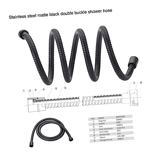 Luxshiny 1 Satz Ergonomischer Handbrause Duschkopf Set Hochdruck Wasserspar Duschspray für Bad und Küche Flexibler Schlauch Mattschwarze Oberfläche Vielseitig Einsetzbar von Luxshiny