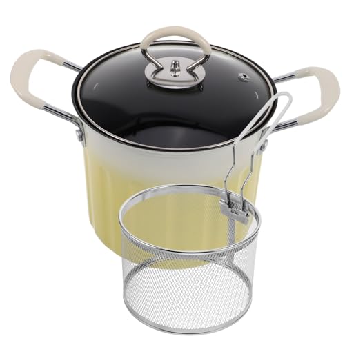 Luxshiny 1 Satz Gusseisen Fritteuse mit Deckel und Siebkorb Multifunktionale Kochtöpfe für Tempura Induktions und Gasherde Einfach zu Reinigen Sicherer Kochkomfort für Meeresfrüchte und Luxshiny 1 Satz Gusseisen Fritteuse mit Deckel und Siebkorb Multifunktionale Kochtöpfe für Tempura Induktions und Gasherde Einfach zu Reinigen Sicherer Kochkomfort für Meeresfrüchte und von Luxshiny
