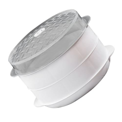 Luxshiny 1 Satz Mikrowellen Dampfgarer Multifunktionaler Küchenbehälter für Dampfbrot Reis und Gemüse Lagig mit Deckel für Schnelles und Kochen von Luxshiny