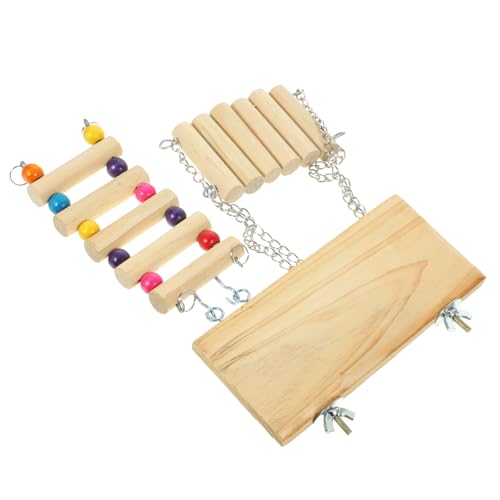 Luxshiny 1 Satz Vogelspielzeug aus Holz mit Schaukel Leiter und für Papageien und Wellensittiche Käfigzubehör für Spiel und Bewegung von Luxshiny