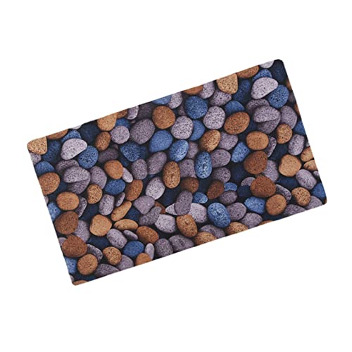 Luxshiny 1 Stück Anti-schlupf-kieselblech Teppich Willkommen Tür Indoor-teppiche Für Den Eingangsbereich Fußmatten Saugfähig Eingangsteppich Duschmatte Blue Polyester von Luxshiny