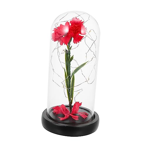 Luxshiny 1 Stück LED Tischlampe mit Glasglocke und Roten Kunst Karnationen Romantisches zum Muttertag Dekorative Lampe für Verschiedene Anlässe ohne Batterie Luxshiny 1 Stück LED Tischlampe mit Glasglocke und Roten Kunst Karnationen Romantisches zum Muttertag Dekorative Lampe für Verschiedene Anlässe ohne Batterie von Luxshiny
