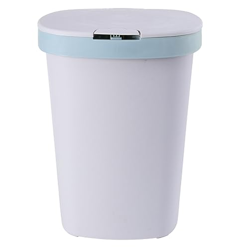 Luxshiny 1 Stück Push Button Kunststoff Mülleimer mit Deckel Stilvoller Abfallbehälter für Küche und Wohnzimmer Große Kapazität Geruchsneutral von Luxshiny