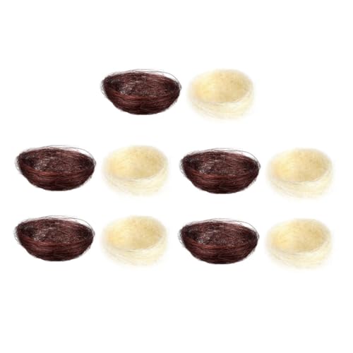 Luxshiny 10 Stück Teiliges Künstliche Vogelnester für Garten Deko Braune und Bambusfarbene Nest Ornamente für Kreative Bastelprojekte Tischdekoration von Luxshiny