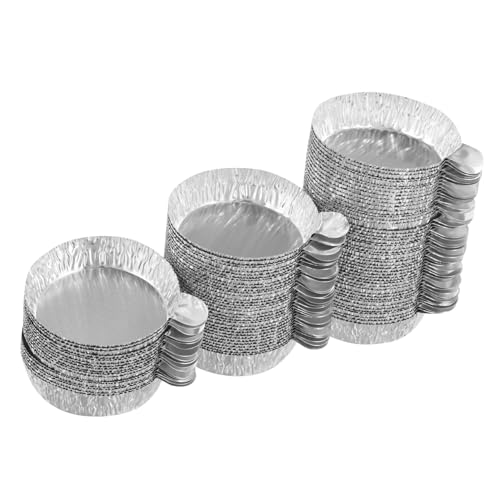 Luxshiny 100 Stück Kleine Aluminium Waagschalen mit Griff Stabile Aluminiumfolien Waageplatte für Laborproben Vielseitige Wiegeschalen für Flüssigkeiten und Pulver Hitzebeständig Formstabil von Luxshiny