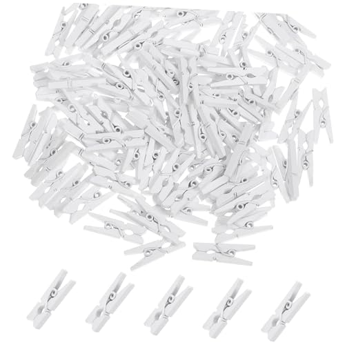 Luxshiny 100stücke Holzclips Als Wäscheklammern Zum Trocknen Mit Metallfeder Für Sicheren Halt Bildclips Zum Aufhängen Von Kleidung Für DIY-Dekoration Und Diverse Anlässe von Luxshiny