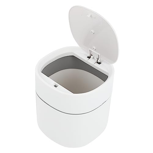 Luxshiny 1Stück Mini Desktop Mülleimer mit Pop Up Deckel Abfallbehälter für Büro und Zuhause Langlebiger Abfallhalter für Schreibtisch und Kosmetik von Luxshiny