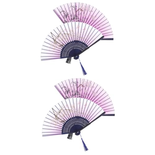 Luxshiny 2 Sätze Klassische Faltfächer Im Japanischen Stil Handfächer Mit Quasten Für Hochzeiten Tänze Und Partys Leicht Tragbar Und Strapazierfähigem Satinseide Gefertigt 2 Stück * 2 von Luxshiny