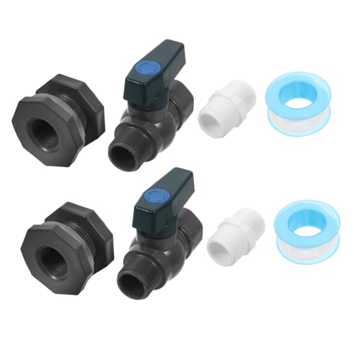 Luxshiny 2 Sätze Regentonnen Wasserhahn Adapter Kit PVC Garten Umleitungsset mit Fitting Schlauchadapter und Dichtband für Garten Aquarien und Wassertanks von Luxshiny