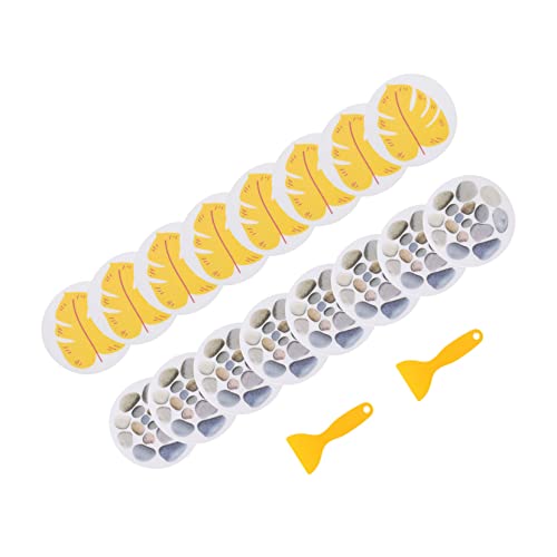 Luxshiny Badewannenaufkleber 16 Stück Selbstklebend Peva Blatt und Steinmuster für Sicheres Duschen und Baden von Luxshiny