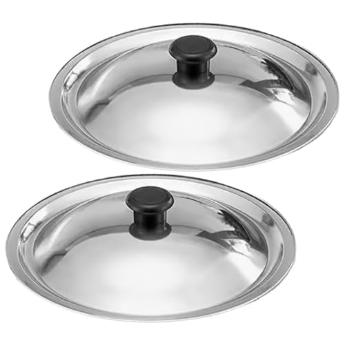 Luxshiny 2stücke Edelstahl Topfdeckel Universeller Pfannendeckel Langlebig Hitzebeständig Für Woks Und Töpfe Elegantes Design Einfach Zu Verwenden Kompatibel Mit Innendurchmesser von Luxshiny