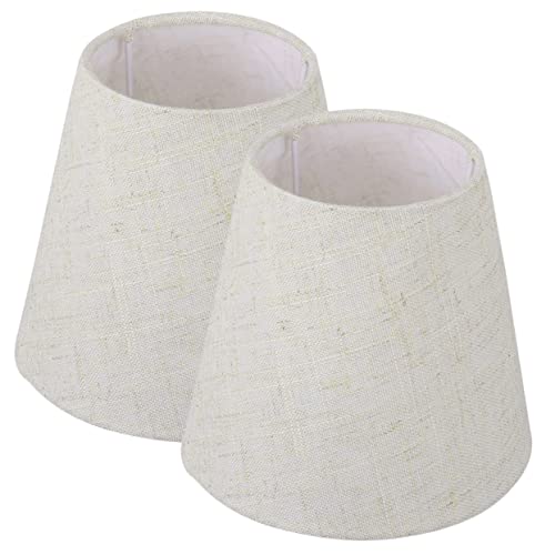 Luxshiny 2 Stück Leinen Lampenschirm für Wandlampe Pendelleuchte und Tischlampe Texturierte Abdeckung für Schlafzimmer Wohnzimmer Büro und Restaurant von Luxshiny