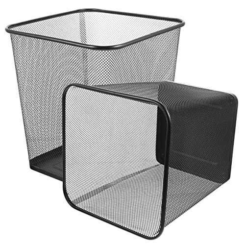 Luxshiny 2 Stück Mülleimer Rechteckige Abfallbehälter mit Mesh Design für Büro und Zuhause für Schreibtisch und Badezimmer von Luxshiny
