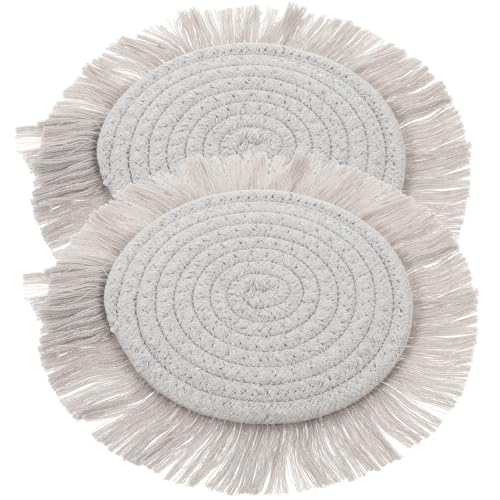 Luxshiny 2stücke Gewebte Schüssel Tischset Mit Quasten Tischset Isolierte Schüssel Matte Baumwolle Für Küche Und Wohnzimmer von Luxshiny