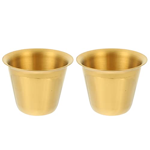 Luxshiny 2 Stücke Dip Snack Schalen 80ml Edelstahl Schälchen Gold Kleine Dipschälchen Saucenschälchen Dipschalen Snackschale Gewürzschalen Dip Sushi Saucen Schüssel für Tapas Ketchup Essig Dessert von Luxshiny