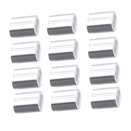 Luxshiny 200 Stück Doppel Loch Aluminium Crimping Loop Sleeve für Drahtseil Rostfrei Korrosionsbeständig Einfach zu Bedienen für Seilverbindungen von Luxshiny
