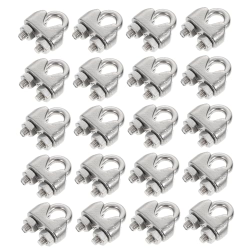 Luxshiny 24 Stück U Bügel Klemmen aus Rostfreie Seilklemmen für Drahtseil Kabel für Anwendungen Industrie und Schifffahrt von Luxshiny