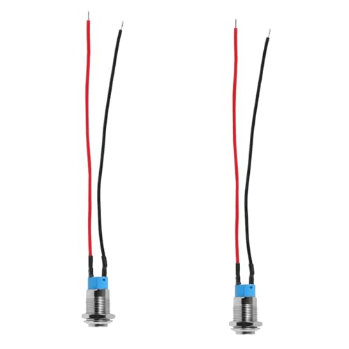 Luxshiny 2Stücke Momentary Push Button Switch mit Selbstverriegelung und Kabel für Zuverlässige Anwendungen Edelstahlmaterial Einfache Installation für Autos und DIY Projekte von Luxshiny