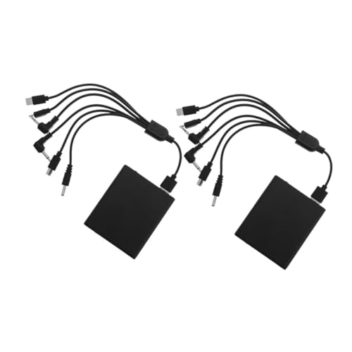 Luxshiny 2er-Packung Batteriefach Stromversorgung Für Geräte Multi-Jack-netzteil Sicherheitsrundenboxen Notbatterieversorgung Notbatterieeinheit Schwarz Plastik von Luxshiny