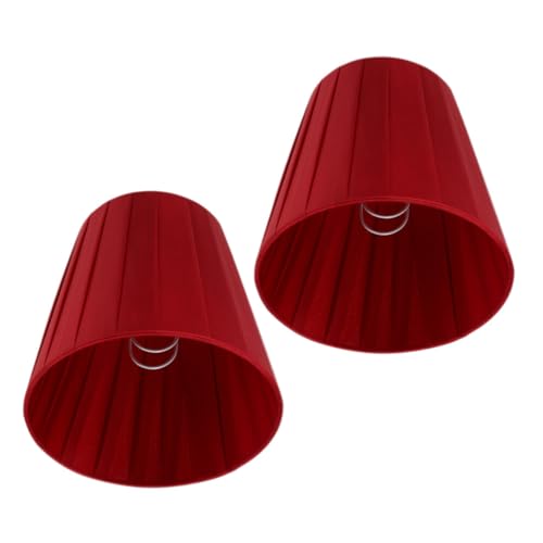 Luxshiny 2stücke Lampenschirm Für Tisch Und Stehlampe Eleganter Clip-lampenschirm Weinrot Für Einfache Montage Für Schlafzimmer Wohnzimmer Und Büro von Luxshiny
