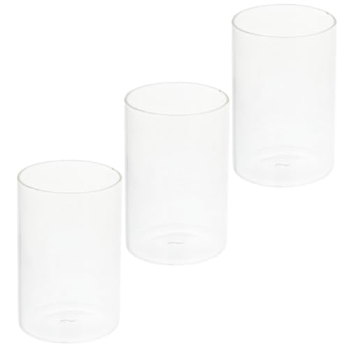 Luxshiny 3 Kerzenhalter Aus Glas – 6 5 cm Große Durchsichtige Zylindrische Kerzenbecher Für Stumpenkerzen Hochzeitsmittelstücke Und Heimdekor (Transparent) von Luxshiny