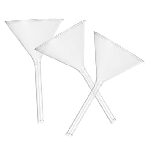 Luxshiny 3 Stück Labor-trichter aus Klarem Glas Breiter Mund Hitzebeständig und Formstabil Präziser Kurzer Hals-dreieckstrichter für Kleine Fläschchen und Glasflaschenbefüllung von Luxshiny
