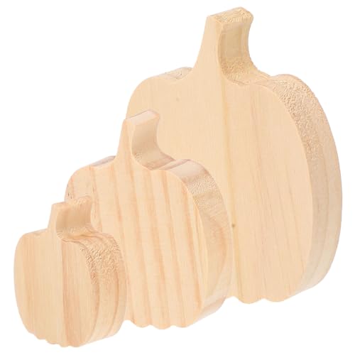 Luxshiny 3 Stück Teiliges Holz Pumpkin Dekorationsset für Erntedankfest Unvollendete Kürbis Deko für Herbstliche Tischgestaltung Vielseitig als Foto Requisiten und Kunsthandwerk Nutzbar von Luxshiny