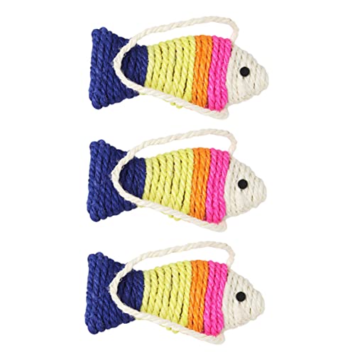 Luxshiny 3 Stück Teiliges Katzenkratzspielzeug Fischform aus Sisal Interaktives Kratzbrett für Katzen Fördert Aktivität und Schützt Möbel Geeignet für Kätzchen Zufällige Zufällige Farbe von Luxshiny