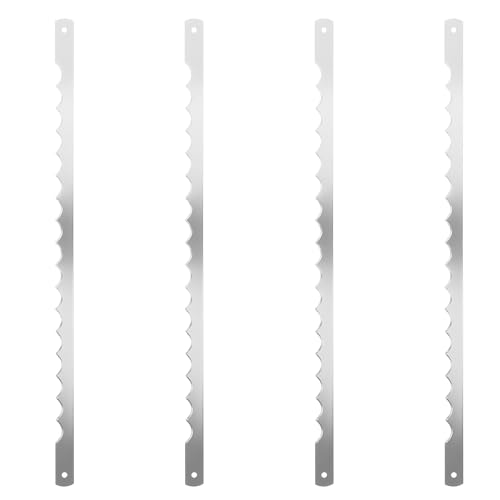 Luxshiny 4 StüCk Edelstahl Ersatzklingen FüR Brotbogenmesser - Gezahnte Brotklingen FüR Toastmaschine, Brot, Kuchen Und Fleisch - 27,5 Cm von Luxshiny