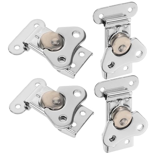 Luxshiny 4 Stück Edelstahl Schmetterlingsverschluss Robuster Butterfly Toggle Latch Korrosionsbeständig Vielseitig für Verpackungs und Flugkoffer Einfache Oberflächenmontage von Luxshiny