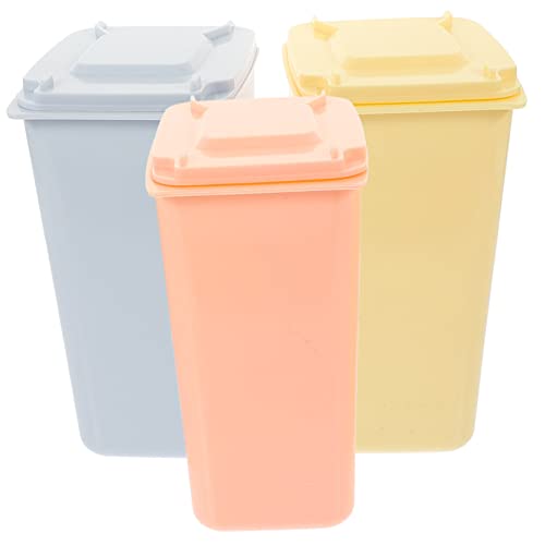 Luxshiny 4 Stück Mülleimer mit Deckel Multifunktionale Schreibtisch Abfallbehälter für Zuhause Büro Praktische Abfalllösungen Zufällige Farben Zufällige Farbe Zufällige Farbe von Luxshiny