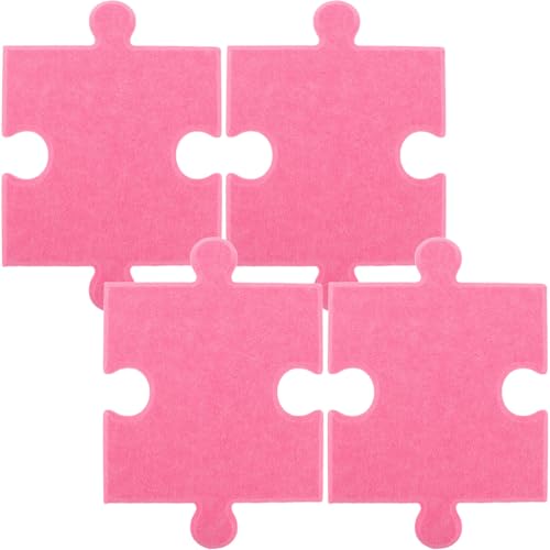 Luxshiny 4 Stück Teiliges Puzzle Wanddekoration Selbstklebende Filzplatten für Notizen und Fotos für Wohnzimmer und Büro kein Bohren Erforderlich Pfirsichfarbe von Luxshiny