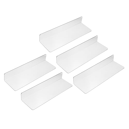 Luxshiny 5 Stück PVC Regalteiler Set aus Förmige Warentrenner für Supermärkte und Geschäfte Robuste PVC Seitenabtrennungen für Verschiedene Anwendungen ohne Magnet für Organisation von von Luxshiny