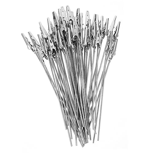 Luxshiny 50 Stück Metall Alligator Clips Drahtseil Krokodilklemmen für Fotos Memos und Karten Tischnummernhalter Einfache Handhabung für Büro und Veranstaltungen von Luxshiny