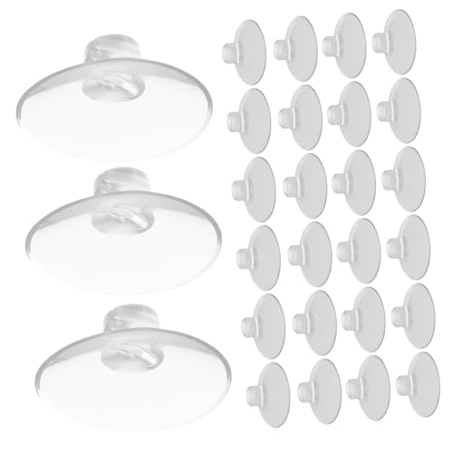 Luxshiny 50 Stück Transparente Saugnapf Haken mit Offenem Haken Wasserfest Langlebig PVC Saugnäpfe zur Kabelbefestigung und Vielseitigem Einsatz in Küche Bad Fenster und Tür von Luxshiny